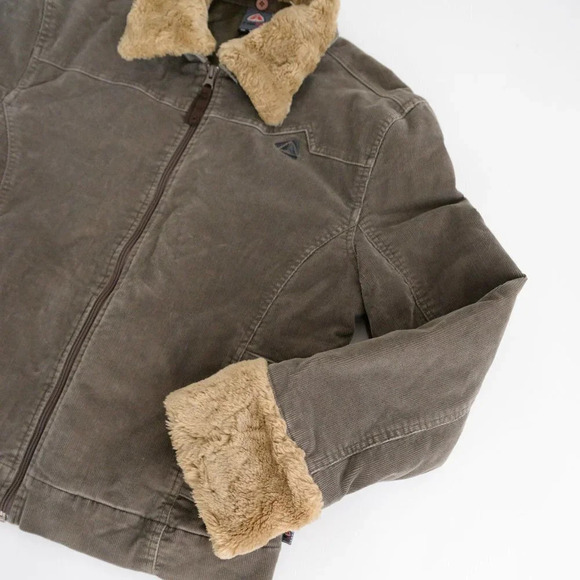 Fire Fly Brown Cord  Bomber Jacket Size Large - Picture 5 of 13